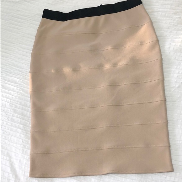 tea/f Dresses & Skirts - Bandage Beige Knee Length Skirt